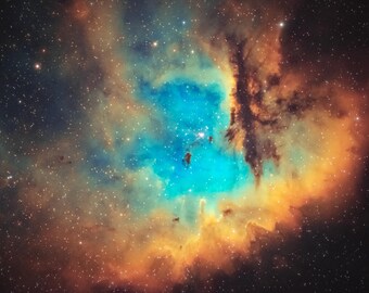 Pacman Nebula Space Print, Astrophotography Wall Art