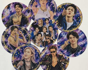 BTS Member Mouse Pad | 8 Inch Round Kpop Desk Mat (Choose Your Favorite)