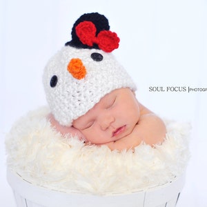 Crocheted Baby/Newborn  Snowman Hat & Diaper Cover