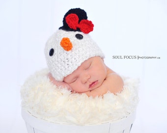 Crocheted Baby/Newborn  Snowman Hat & Diaper Cover