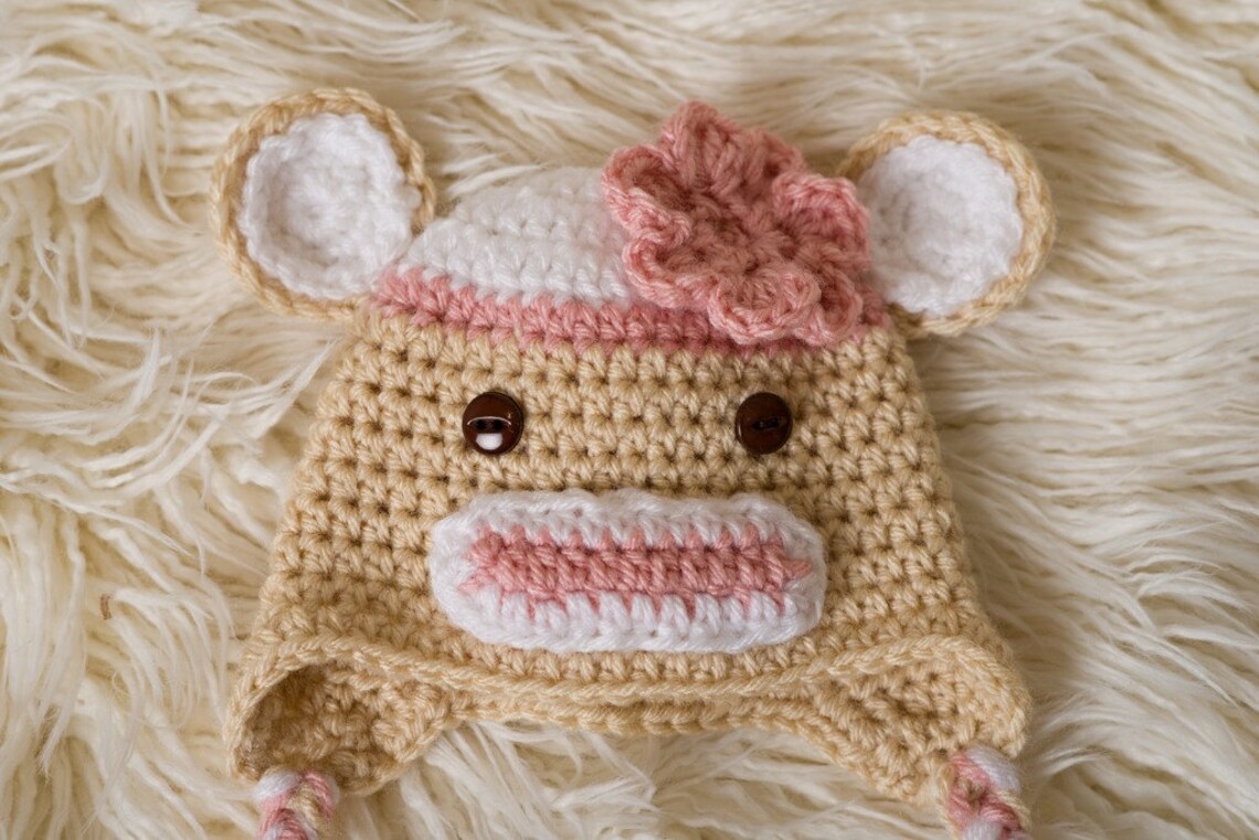 Newborn/baby/pink Sock Monkey Hat and Legging Set/baby Photo Etsy