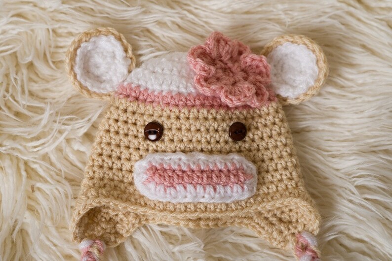 Newborn/baby/pink Sock Monkey Hat and Legging Set/baby Photo Etsy