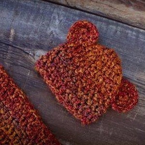 Crocheted Newborn/Baby Bear Hat and Cocoon Set