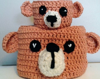 Crocheted Bear Baskets