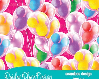 Nahtloses Digital Design - Feier Luftballons auf Rosa Muster