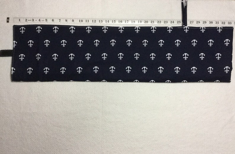 flip and go travel diaper changing pad/baby changing pad/travel diaper clutch with pockets white anchors on navy image 2