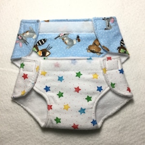 set of 2 doll diapers, choose your fabric, doll nappies, pretend play