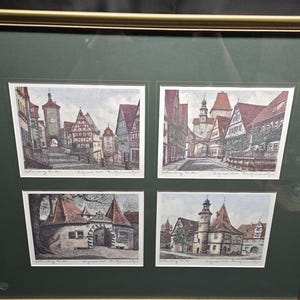 Geissendorfer Original Colored Rothenburg Etching Print, Signed