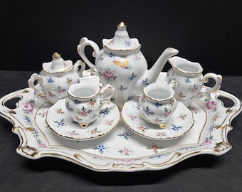Miniature Porcelain Tea and Coffee Service