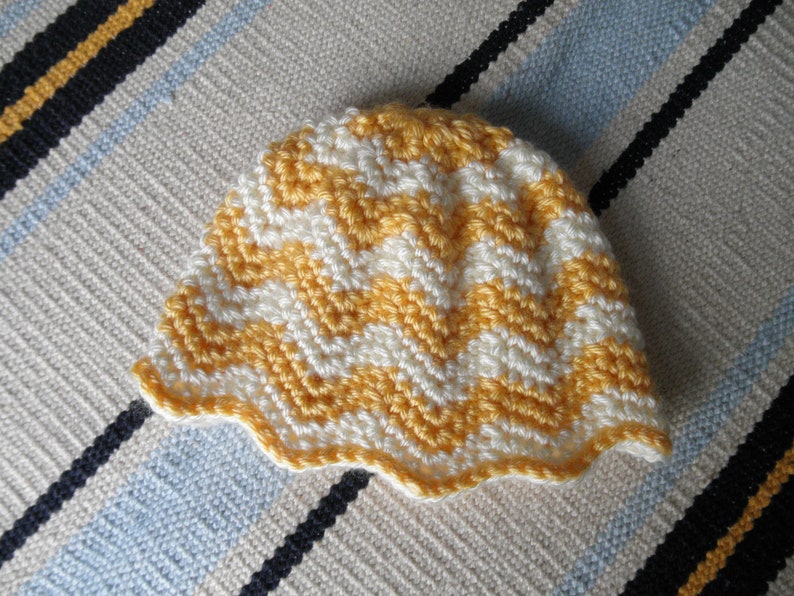 Crochet Pattern Chevron Hat Zig Zag Hat 0 to 24 Months Etsy