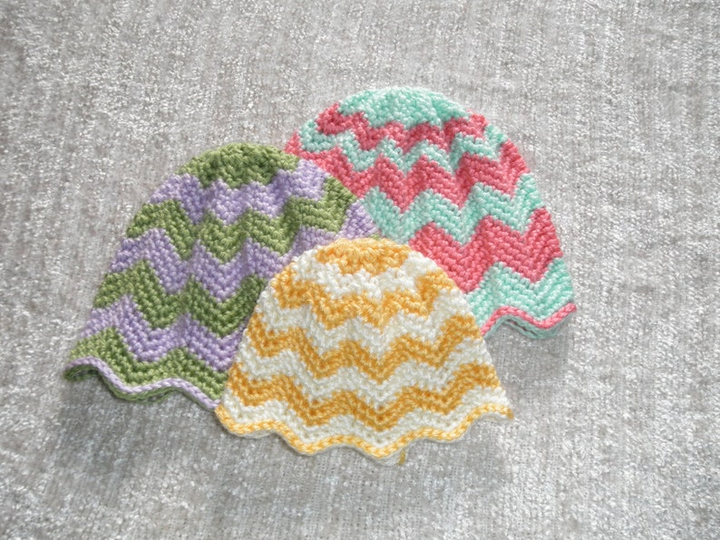 Crochet Pattern Chevron Hat Zig Zag Hat 0 to 24 Months Etsy