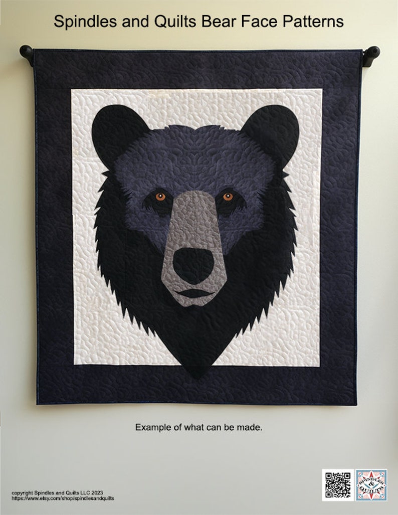 Bear Applique Quilt Pattern, Digital PDF Instant Download, 9 Pages, 2