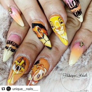 King of the lions nail art water decal D15ney Jungle cats nail art 51mba Scar image 4