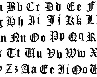 Old english font Nail art water decals