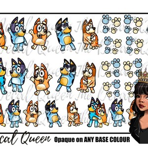 BLUE DOG Nail art Decal easy to apply character nail art waterslide image 4