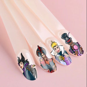 FAIRYTALE VILLIANS D15ney Nail art Decal easy to apply character nail art waterslide image 3