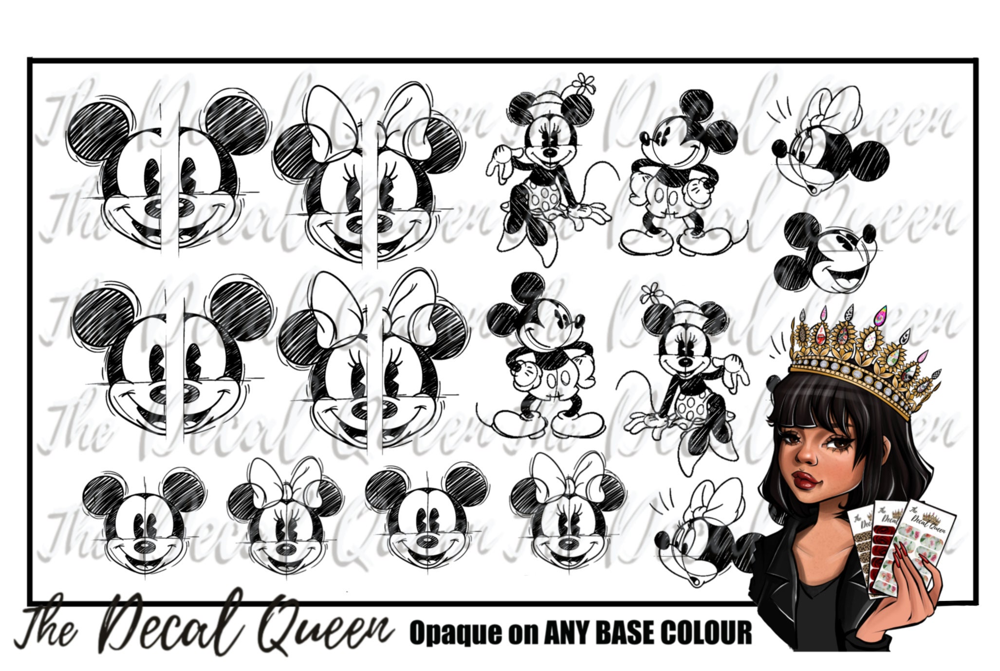 Deep French Nail Art Decal Template DIGITAL FILE Create Your Own Nail  Decals 