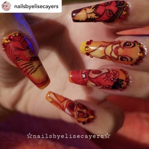 King of the lions nail art water decal D15ney Jungle cats nail art 51mba Scar image 8