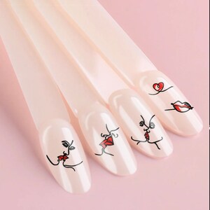 I KISSED A GIRL Valentine Nail Art nail art water decal image 3