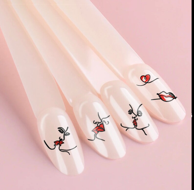 I KISSED A GIRL Valentine Nail Art nail art water decal image 3