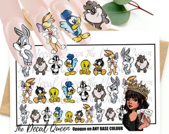 Toons babies Nail art Decal - baby shower nail art - character nails - waterslide nail decal - opaque printed