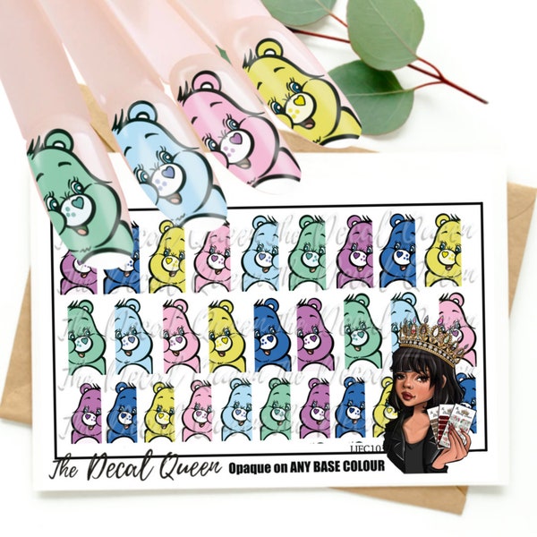 Sticker nail art Ours bienveillants - Nail art des années 80