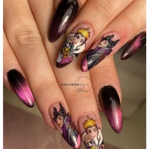 FAIRYTALE VILLIANS D15ney Nail art Decal easy to apply character nail art waterslide image 5