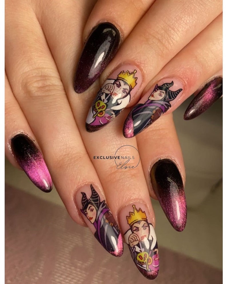 FAIRYTALE VILLIANS D15ney Nail art Decal easy to apply character nail art waterslide image 5