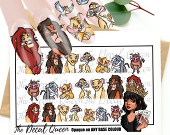 Lion & jungle friends  - Nail art water decals  - super easy to apply