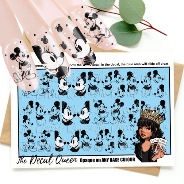 Sticker croquis de souris pour nail art