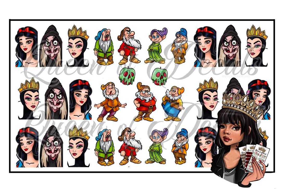 Princess Nail Art Water Decals Evil Queen Holiday Nails Etsy