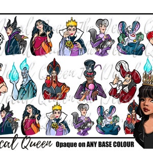 FAIRYTALE VILLIANS D15ney Nail art Decal easy to apply character nail art waterslide image 2