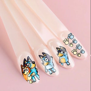 BLUE DOG Nail art Decal easy to apply character nail art waterslide image 3