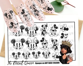 Mousey Sketches  - Festive Nail art water decals - Fall holidays - Christmas