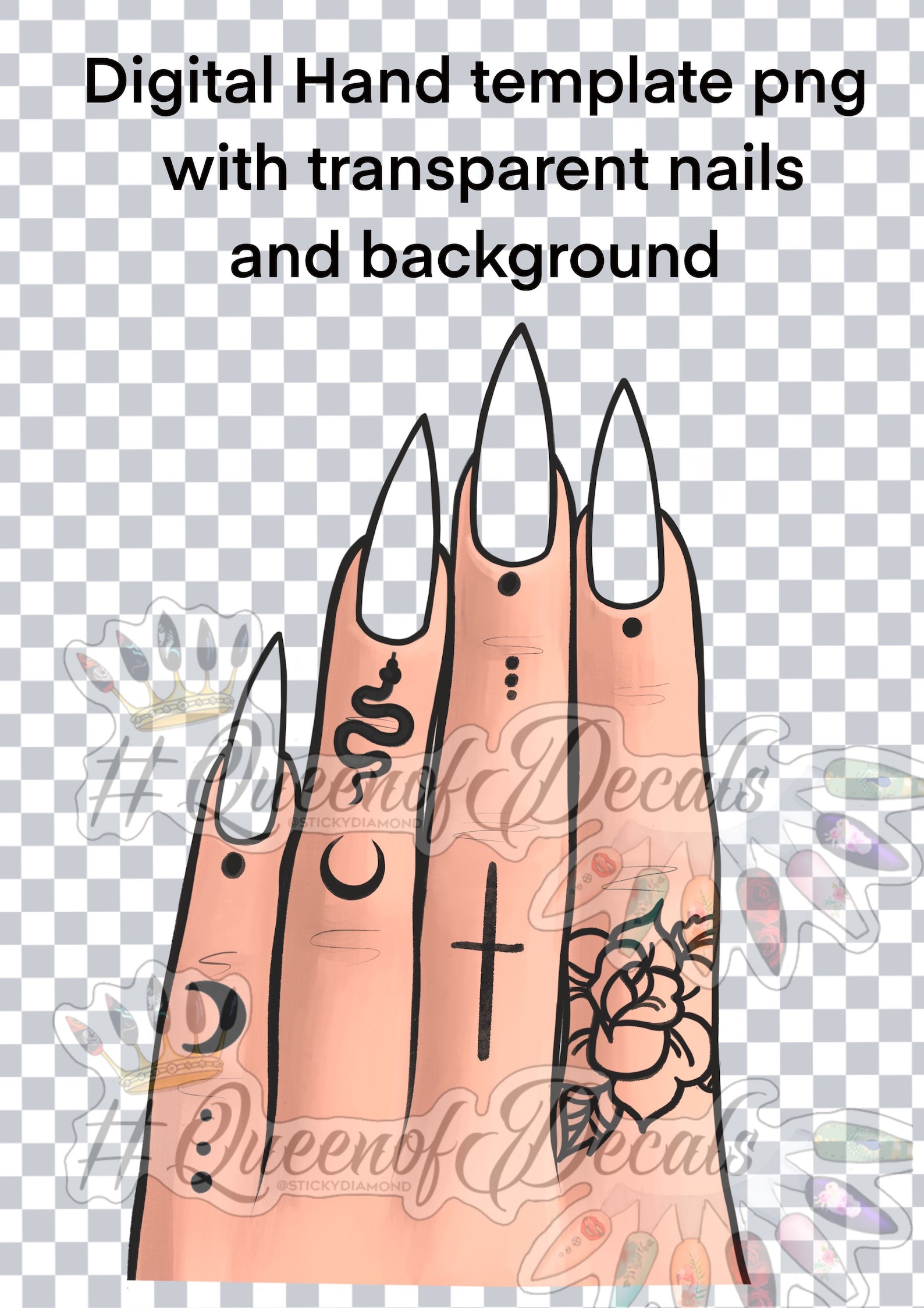 Hand With Nails Template Hand With Nails Template