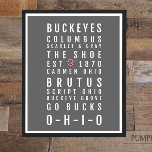 Black and White Buckeyes Photo Art the Ohio State University Etsy