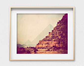 Egyptian art, Egypt art print, travel photograph, fine art print, pyramid photograph, Egypt artwork, office decor - Mystique