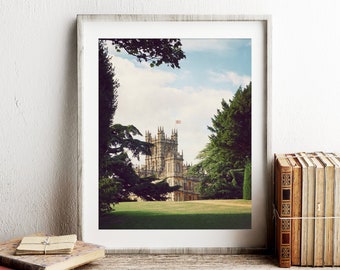 Downton Abbey, England artwork, England photography, British decor, England art, home decor, wall art - Highclere Castle