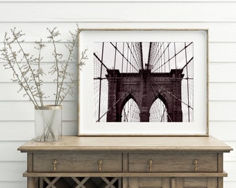 New York wall art, New York photography, NYC artwork, fine art photography, black and white, New York print, NYC wall art - Brooklyn Bridge