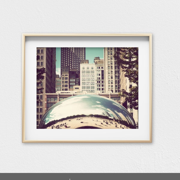 Chicago art, Chicago photo print, Illinois photo, Chicago skyline, Chicago wall art, Chicago artwork, Chicago photography - The Bean