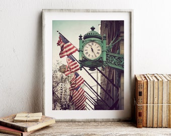 Chicago art, Chicago print, living room art, office decor, Chicago photography, Chicago artwork, wall art, Marshall Field - Marshall's Clock