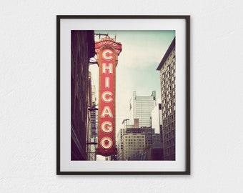 Chicago photograph, Chicago photo print, Chicago art, Chicago artwork, Chicago wall art, home decor - Chicago Theatre