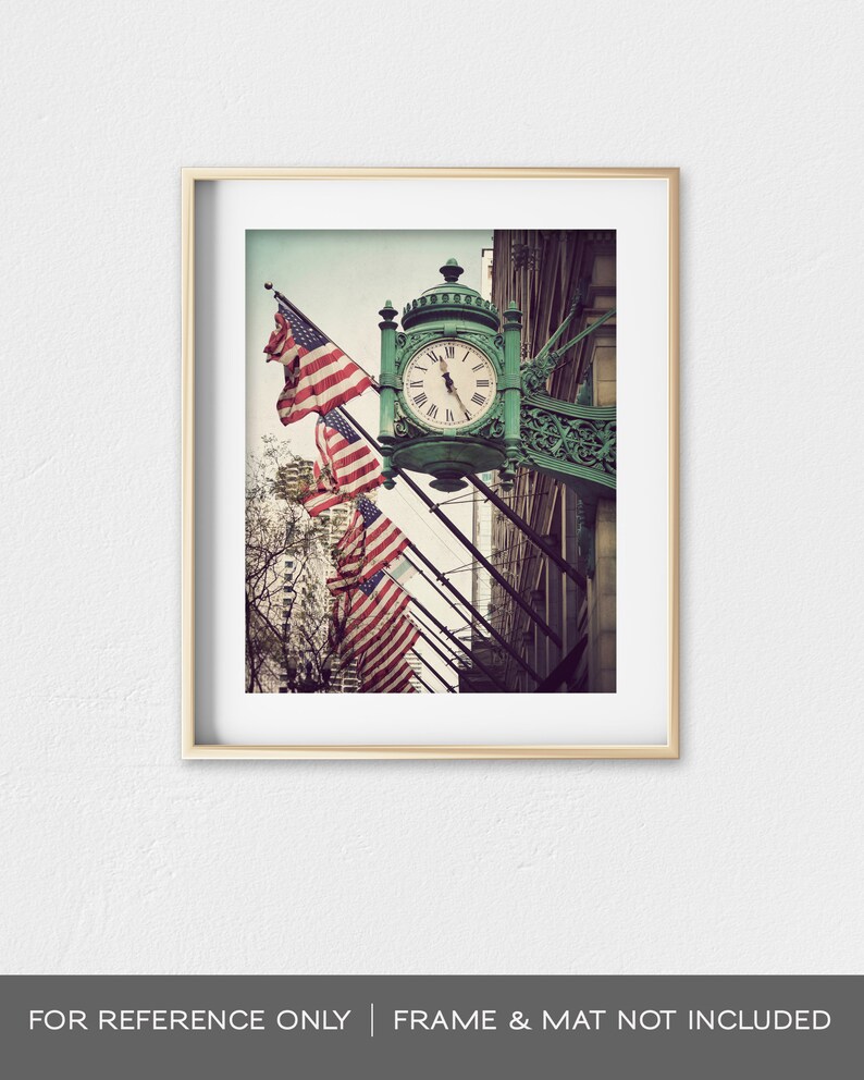 Chicago art, Chicago print, living room art, office decor, Chicago photography, Chicago artwork, wall art, Marshall Field Marshall's Clock image 4