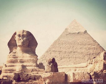 Photo of Egypt, travel photography, fine art photograph, Egyptian art, Sphinx, pyramid, art print - Classic Egypt