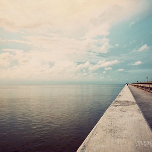 Florida photography, Seven Mile Bridge, Florida Keys, Key West, ocean photograph, landscape Edge of the World image 1