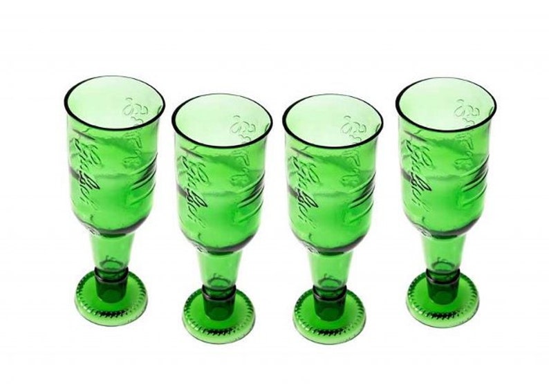 Set of 4 Upcycled Beer Bottle Glass Etsy