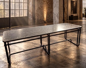 Mesa de hierro de estilo industrial vintage 250x85x80 | Muebles industriales artesanales italianos