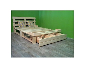Luna Bottega | Cama artesanal de palets EPAL con cajón, 160x200 cm