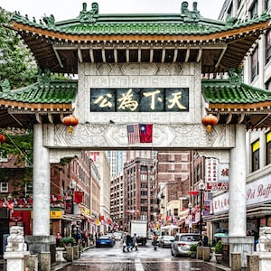 Boston MA Massachusetts Chinatown Gate Travel Street Scene Art Photography Print