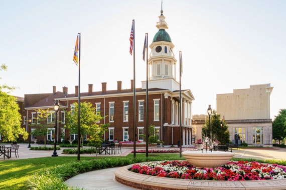 Boyle County Courthouse Spring Flowers Art Photo Print Etsy